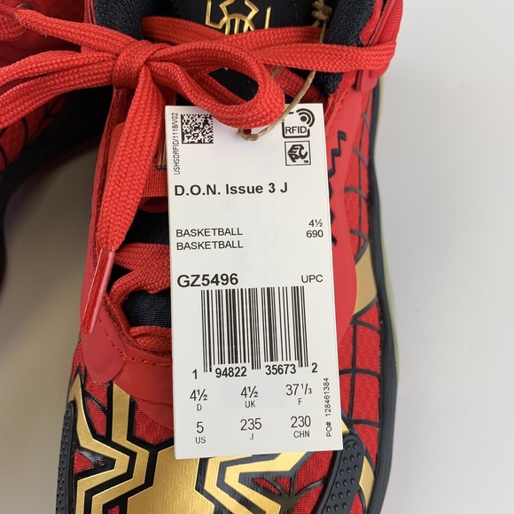 Adidas Donovan Mitchell D.O.N Issue #3 Spiderman GS Unreleased Men Size 5 GZ5496 - Picture 8 of 8